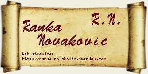 Ranka Novaković vizit kartica